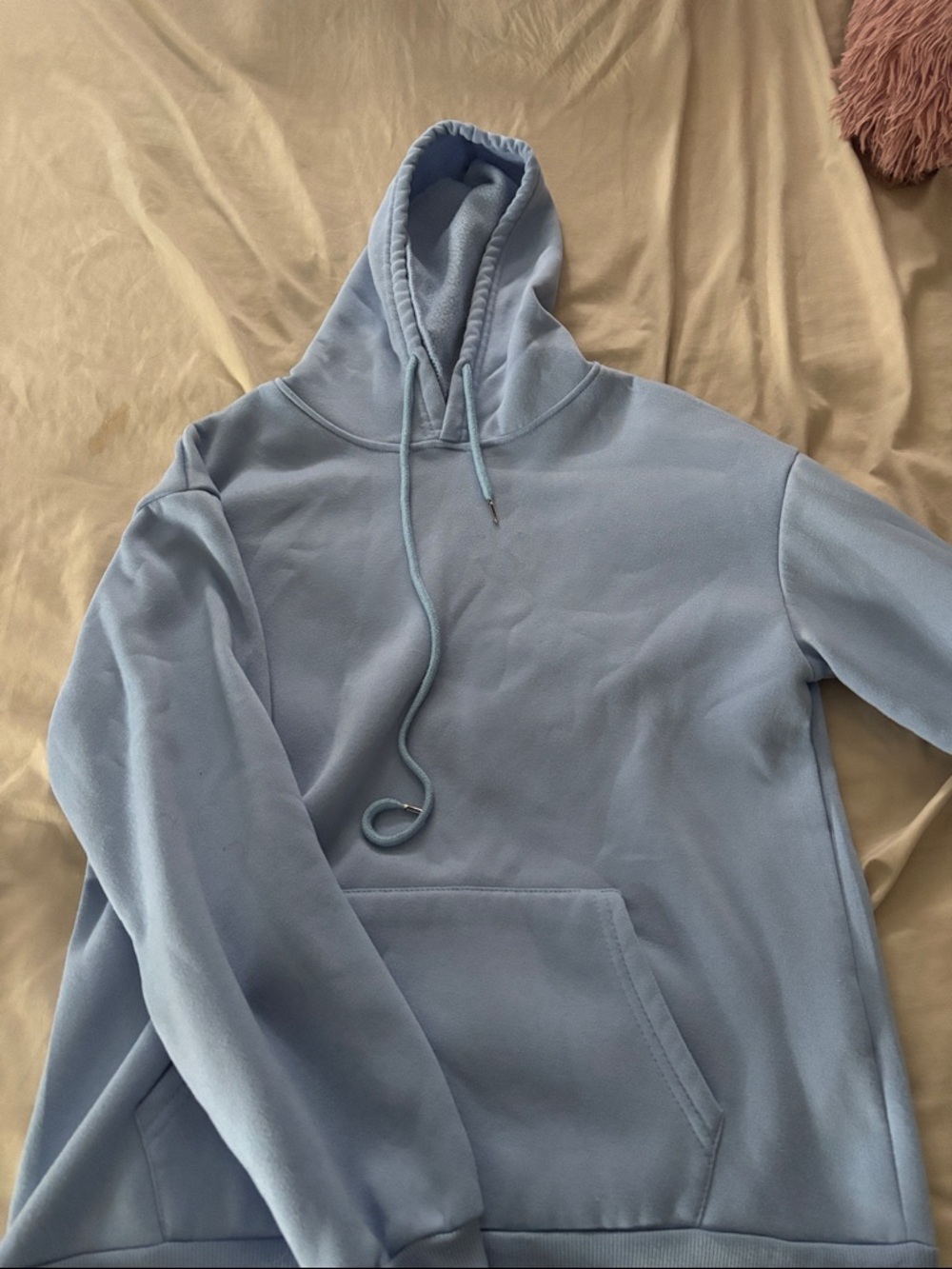 SHEIN Light Blue Women's Pullover Hoodie